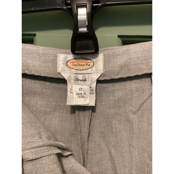 Talbots Women's Gray Size 12 Stretch Straight Leg Side Zip Career Trouser Pants - Picture 8 of 10